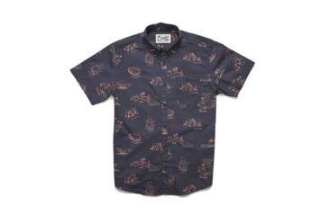 Image of Howler Brothers Mansfield Shirt - Mens, Gulf Destinations Print/Dark Slate Blue, M, 123520S-GMS-M