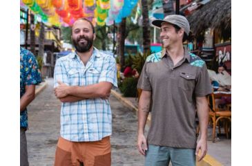 Image of Howler Brothers Ranchero Polo - Men's, Brown Heather / Third Coast Print, Small, 125119S-BTC-S