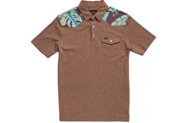 Image of Howler Brothers Ranchero Polo - Mens, Brown Heather / Third Coast Print, Large, 125119S-BTC-L