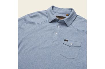 Image of Howler Brothers Ranchero Polo T-Shirt Mens, Vintage Blue Heather, S, 124320S-VBH-S