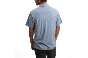 Image of Howler Brothers Ranchero Polo T-Shirt Mens, Vintage Blue Heather, S, 124320S-VBH-S