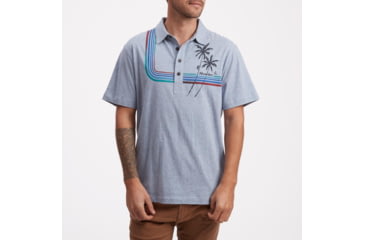Image of Howler Brothers Rookery Polo T-Shirt - Mens, Palm Climber/Cream Heather, M, 121920S-LGH-M