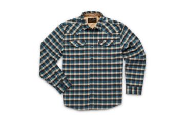 Image of Howler Brothers Stockman Stretch Snapshirt - Mens, Pilgrim Plaid/ Whale Blue, Large, 125019F-PPB-L