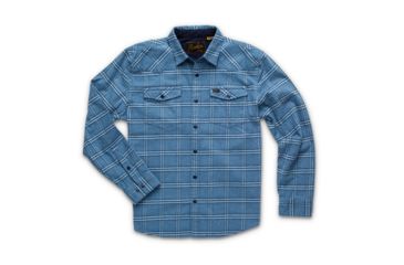 Image of Howler Brothers Stockman Stretch Snapshirt - Mens, Vallance Plaid/ Ocean Blue, Large, 125019F-VPB-L