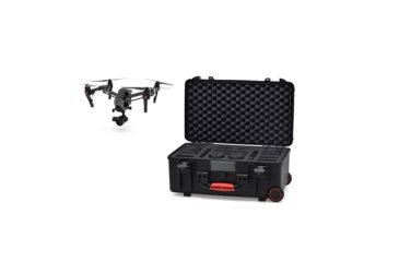 Image of HPRC Wheeled Battery Hard Case w/ Foam for DJI Inspire 2/Pro, Black, 21.61 x 13.62 x 9.29 in BAT2550W-01