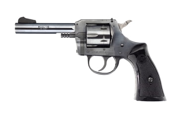 Image of Harrington &amp; Richardson 732 Revolver, .32 S&amp;W Long, 4in barrel, blued steel frame, checkered black plastic grip, revolving chamber, blade front, adjustable rear, 6 round cylinder, HR-732-.32 S&amp;W LG-4-1-FRRMPG