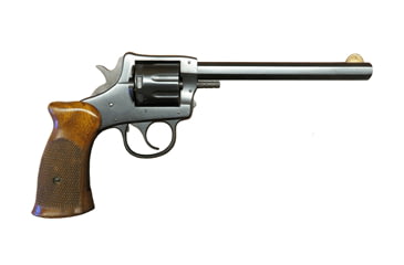 Image of Harrington &amp; Richardson 922 Revolver, .22 Long Rifle, 6in barrel, blued steel frame, checkered walnut grip, revolving chamber, fixed blade and notch, 9 round cylinder, HR-922-.22LR-6-1-FRRMPG