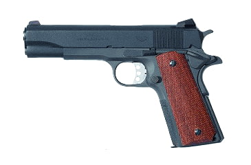 Image of High Standard Firearms Camp-Perry Pistol, .45 ACP, 5in barrel, stainless, blued or parkerized frame, checkered walnut grip, recoil operated semi-automatic, fixed front and rear, 7 round magazine, HSF-CP-45-5-1-FRRMPG