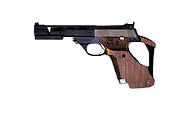 Image of High Standard Firearms Olympic-Rapid-Fire Pistol, .22 Short, 4in barrel, carbon steel frame, custom wood grip, blowback operated semi-auto, , 5 round magazine, HSF-ORF-.22 SHORT-4-1-FRRMPG