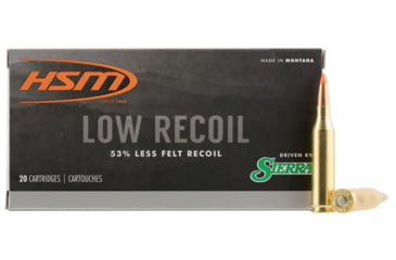 Image of HSM Ammunition Low Recoil .243 Winchester 85 Grain Spitzer Brass Cased Rifle Ammo, 20 Rounds, 24318N