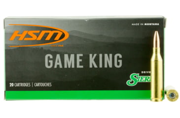Image of HSM Ammunition Game King .243 Winchester 85 Grain Hollow Point Boat Tail Brass Cased Rifle Ammo, 20 Rounds, 2439N