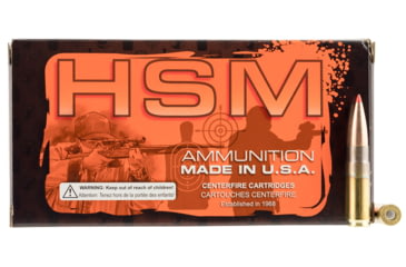 Image of HSM Ammunition Match .300 AAC Blackout 208 Grain Spitzer Boat Tail Brass Cased Rifle Ammo, 20 Rounds, 300BLK1N