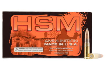 Image of HSM Ammunition Game King .300 AAC Blackout 125 Grain Spitzer Brass Cased Rifle Ammo, 20 Rounds, 300BLK3N