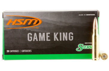 Image of HSM Ammunition Game King .300 Savage 150 Grain Spitzer Boat Tail Brass Cased Rifle Ammo, 20 Rounds, 300SAV6N
