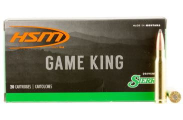Image of HSM Ammunition Game King .308 Winchester 165 Grain Spitzer Boat Tail Brass Cased Rifle Ammo, 20 Rounds, 30842N