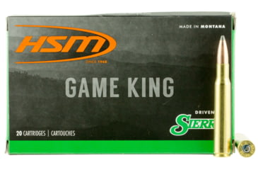 Image of HSM Ammunition Game King .308 Winchester 180 Grain Spitzer Boat Tail Brass Cased Rifle Ammo, 20 Rounds, 30843N