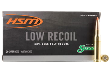 Image of HSM Ammunition Low Recoil .308 Winchester 150 Grain Spitzer Brass Cased Rifle Ammo, 20 Rounds, 30844N