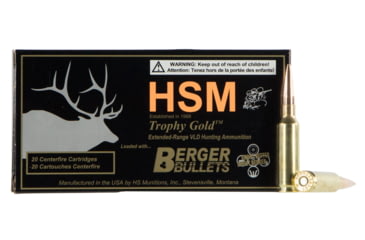 Image of HSM 65CRD130VLD Trophy Gold 6.5 Creedmoor 130 Gr Match Very Low Drag 20 Bx/ 10
