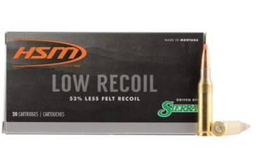 Image of HSM Ammunition Low Recoil 7mm-08 Remington 140 Grain Spitzer Brass Cased Rifle Ammo, 20 Rounds, 7MM0810N