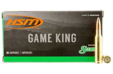 Image of HSM Ammunition Game King 7mm-08 Remington 160 Grain Spitzer Boat Tail Brass Cased Rifle Ammo, 20 Rounds, 7MM089N