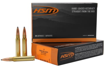Image of HSM Ammunition 8mm Mauser 195 Grain Jacketed Soft Point Brass Cased Rifle Ammo, 20 Rounds 20Bx/Cs, 8MAUSER5N