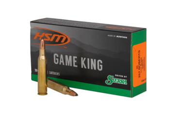 Image of HSM Ammunition Game King .257 Roberts 117 Grain Sierra Gameking Brass Cased Centerfire Rifle Ammo, 20 Rounds, HSM-257Rbts-7-N
