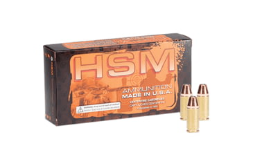 Image of HSM Ammunition Self Defense .357 Magnum 180 Grain Brass Cased Centerfire Pistol Ammo, 50 Rounds, HSM-357-12-N