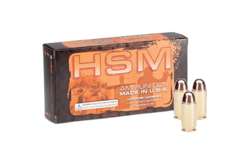 Image of HSM Ammunition Training .44 Magnum 240 Grain Plated Flat Point Brass Cased Centerfire Pistol Ammo, 50 Rounds, HSM-44M-6R-N