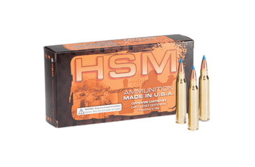 Image of HSM Ammunition Varmint .308 Winchester 110 Grain Hornady V-Max Brass Cased Centerfire Rifle Ammo, 20 Rounds, HSM-308-33-N