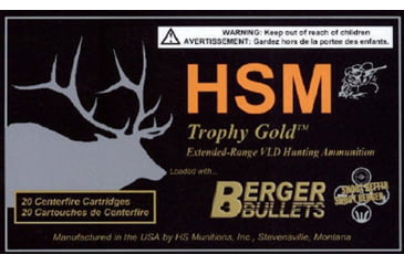 Image of HSM Ammunition Trophy Gold .270 Winchester 150 Grain Boat Tail Hollow Point Brass Cased Rifle Ammo, 20 Rounds, BER270150VLD
