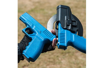 Image of blue training handguns