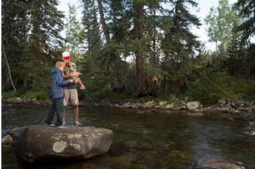 Image of Man and Son Fishing in River