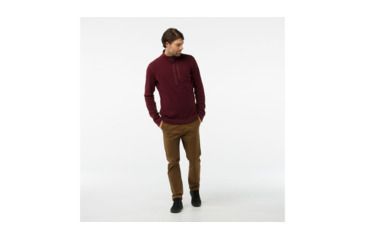 Image of Smartwool Hudson Trail Fleece Half Zip Sweater-Men's, Tibetan Red, Medium, SW016216A25-M