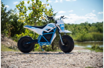 Image of Huffy CR8-R Battery Operated Ride On Minibike, White/Blue, 33in, 17201