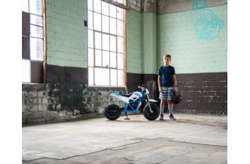 Image of Huffy CR8-R Battery Operated Ride On Minibike, White/Blue, 33in, 17201