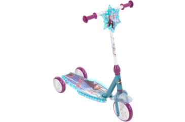 Image of Huffy Frozen ll Electro-Light 3WHL Preschool Kids Scooter - Girls, Blue/Purple/White, 28431
