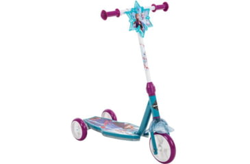 Image of Huffy Frozen ll Electro-Light 3WHL Preschool Kids Scooter - Girls, Blue/Purple/White, 28431