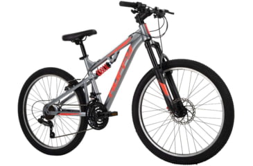Image of Huffy Marker Mountain Bike 21 Speed Bike - Mens, Silver/Orange, 24in, 24940
