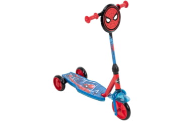 Image of Huffy Spider-Man Electro-Light 3WHL Preschool Kids Scooter - Boys, Red/Blue, 28401