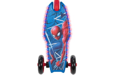 Image of Huffy Spider-Man Electro-Light 3WHL Preschool Kids Scooter - Boys, Red/Blue, 28401