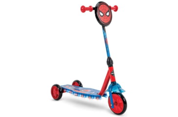 Image of Huffy Spider-Man Electro-Light 3WHL Preschool Kids Scooter - Boys, Red/Blue, 28401