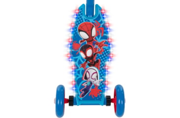 Image of Huffy Spidey AHAF Electro-Light 3WHL Preschool Kids Scooter - Boys, Blue/Red, 28542