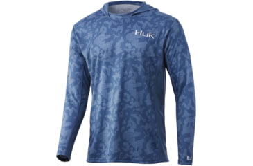 Image of HUK Performance Fishing Icon X Running Lakes Hoodie - Mens, Titanium Blue, M, H1200393-428-M