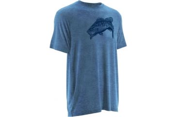 Image of HUK Inked Bass Tee, Heather Carolina Blue, Medium H1000039HCBM