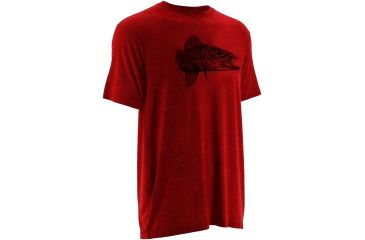 Image of HUK Inked Walleye Tee, Heather Red, Large H1000040 HRDL