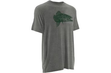 Image of HUK Inked Walleye Tee, True Grey Heather, Small H1000040 TGHS