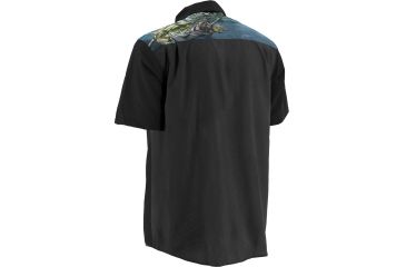 Image of HUK KScott Bass &amp; Blue Phenom Short Sleeve Woven Shirt, Black, XXXL H1500015BLKXXXL