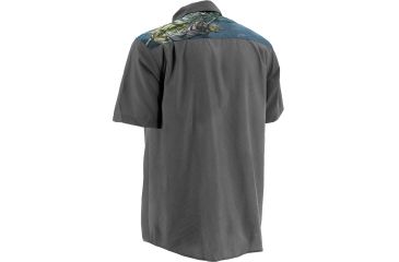 Image of HUK KScott Bass &amp; Blue Phenom Short Sleeve Woven Shirt, Charcoal, XXXL H1500015CGYXXXL