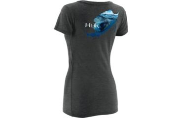 Image of HUK KScott Rising Sail Ladies Vneck T, Dark Grey Heather, Extra Small H1000050DGHXS