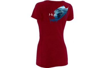 Image of HUK KScott Rising Sail Ladies Vneck T, Heather Red, Extra Large H1000050HRDXL